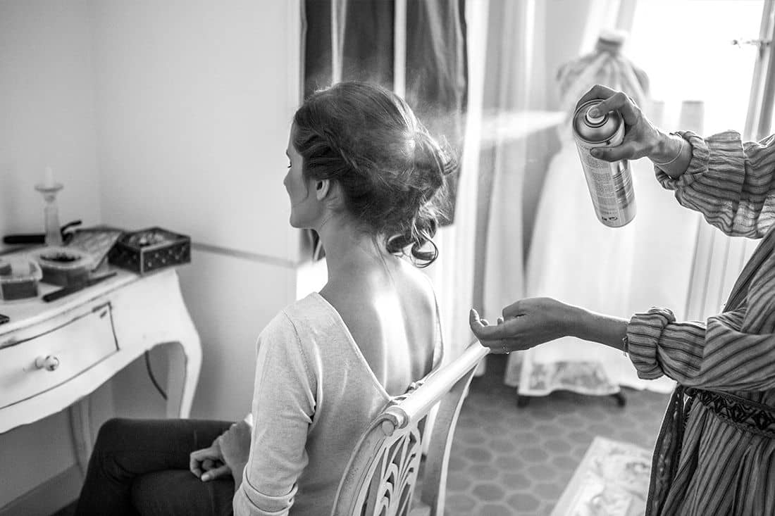 Le spray de la laque