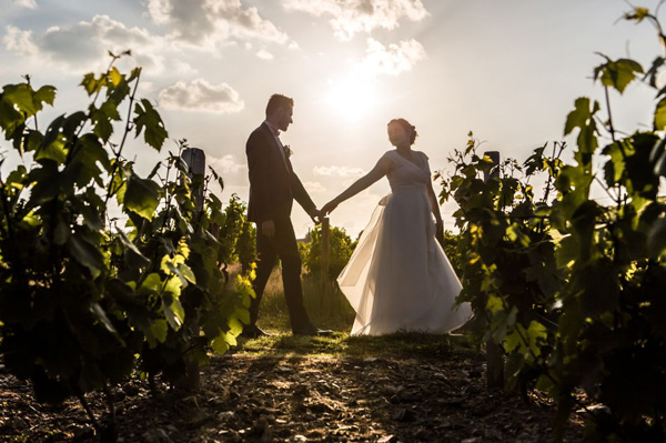 Les amoureux qui se promènent dans les vignes